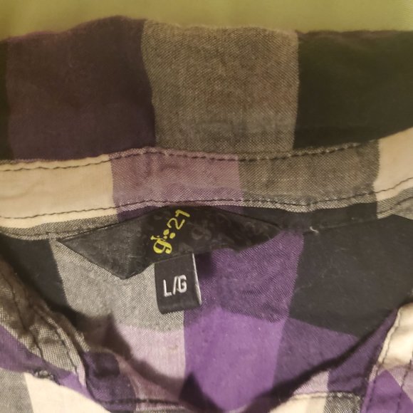 G21 plaid button up long sleeve - Picture 3 of 3